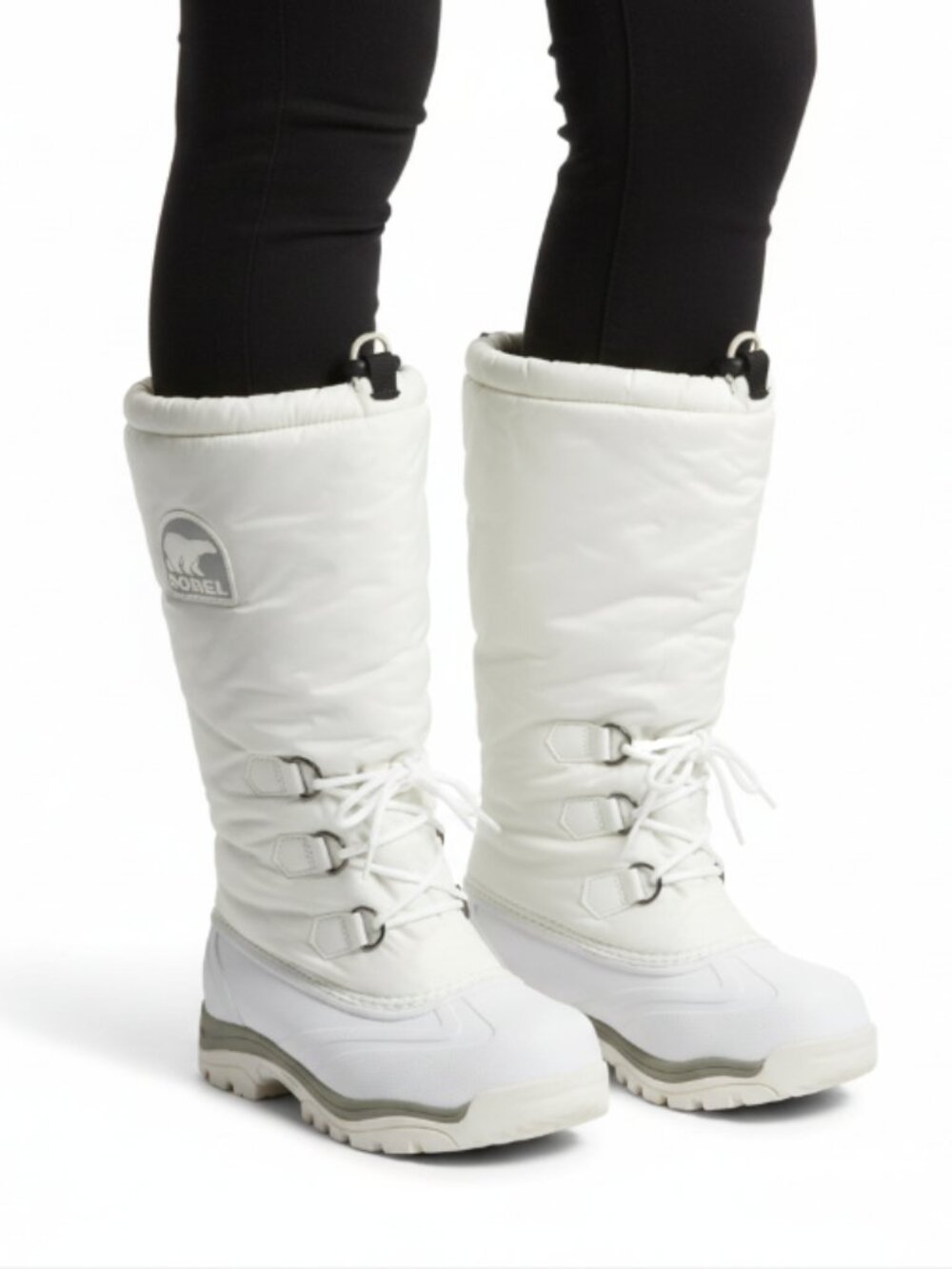 SOREL Snowlion Insulated Knee High Winter Boots Sz 9 White Cozy Stylish Durable